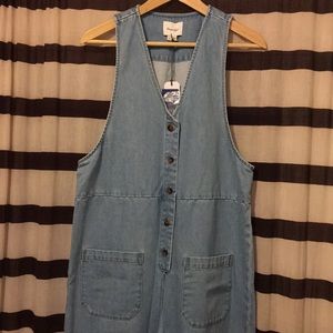 Steven Alan Gerbera Denim Jumpsuit NEW sz L